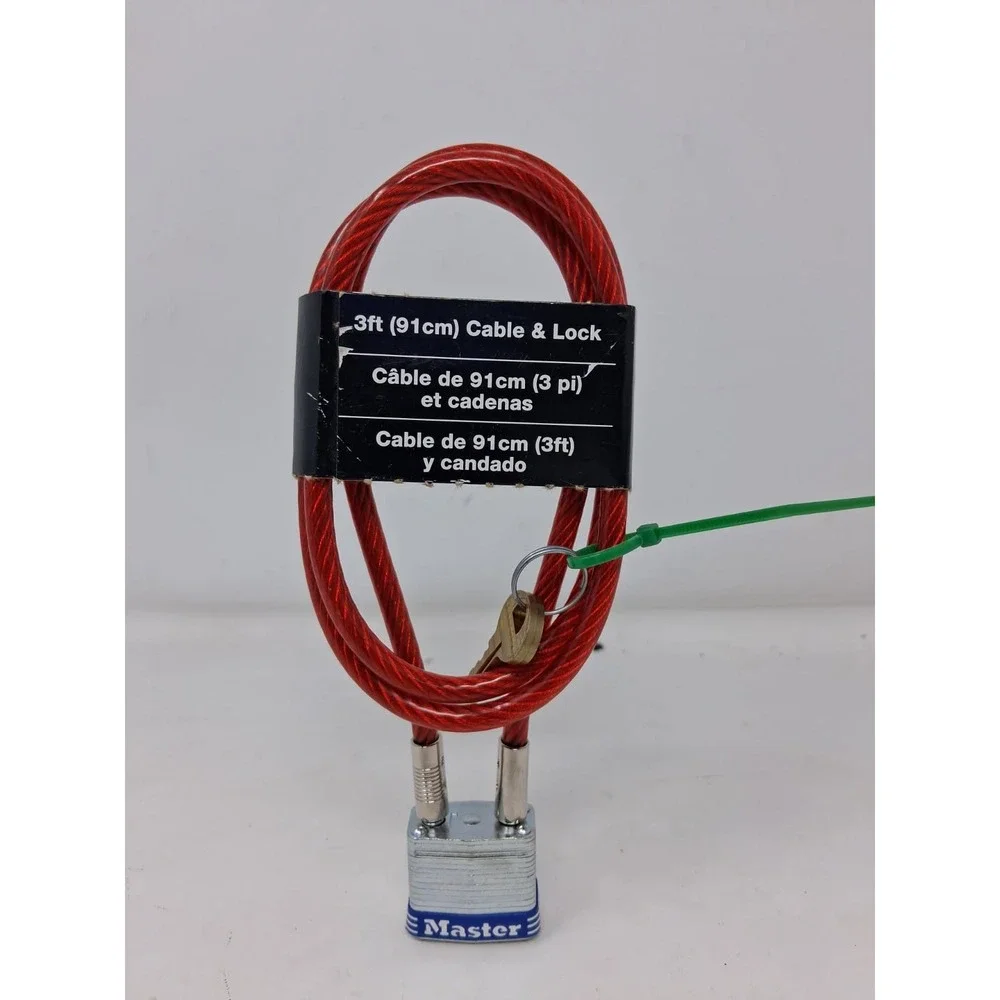 Master Lock 719D 3 L ft. x 3/16 Dia. in. Cable with Laminated Steel Padlock. O